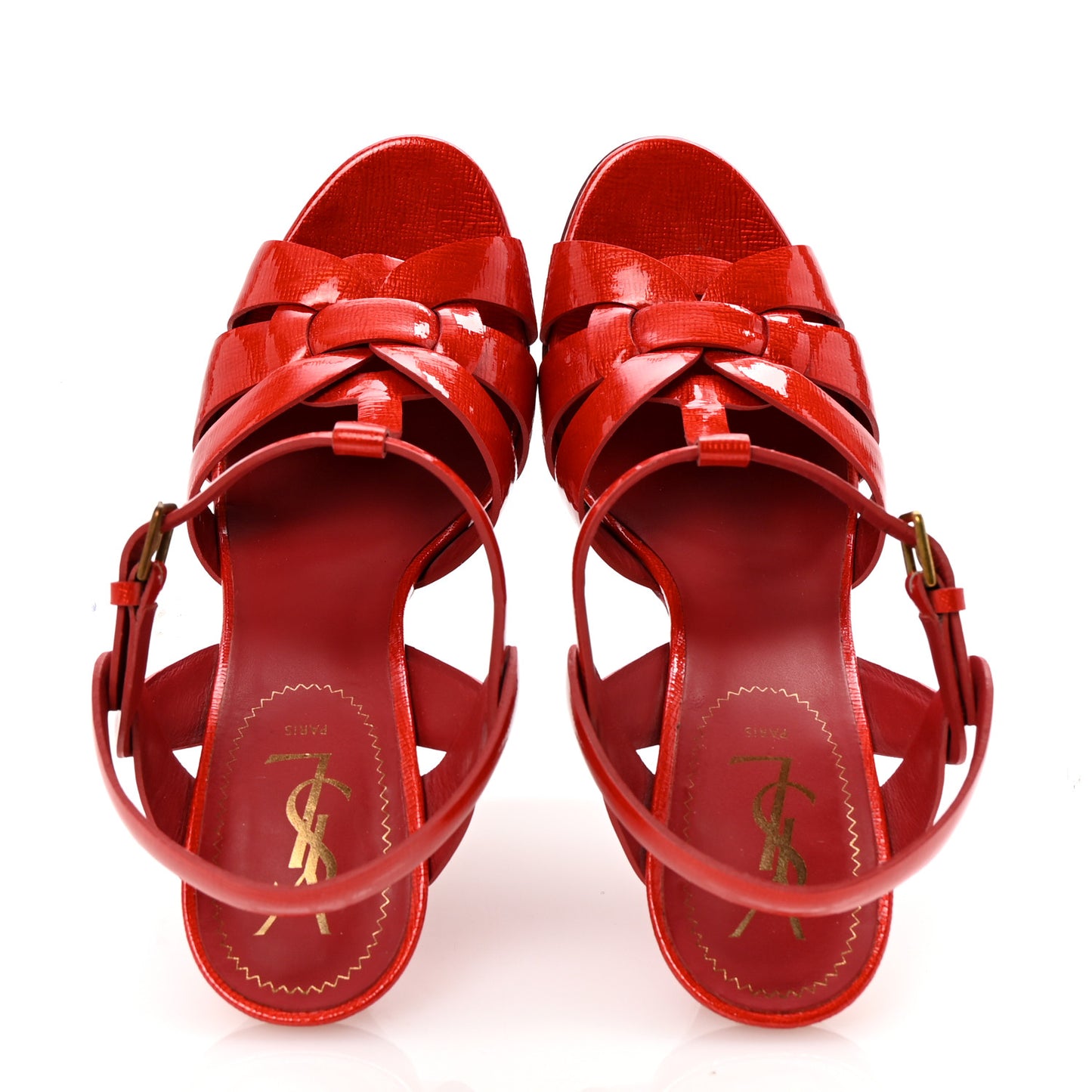 Patent Textured Tribute 105 Platform Sandals 40 Poppy