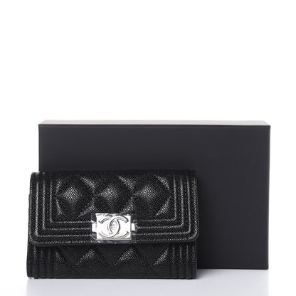 Chanel Caviar Quilted Boy Flap Card Holder Black 8 of 8
