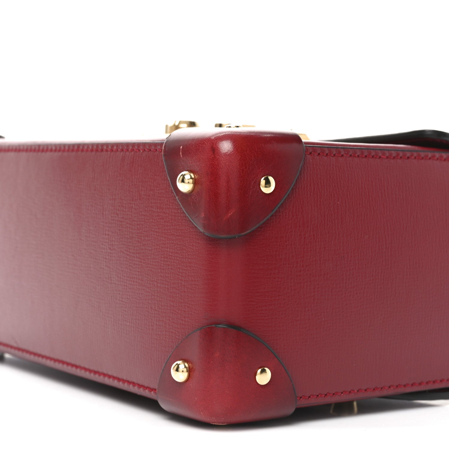 Gucci Azalea Calfskin Small Padlock Bamboo Shoulder Bag Romantic Cerise 10 of 11