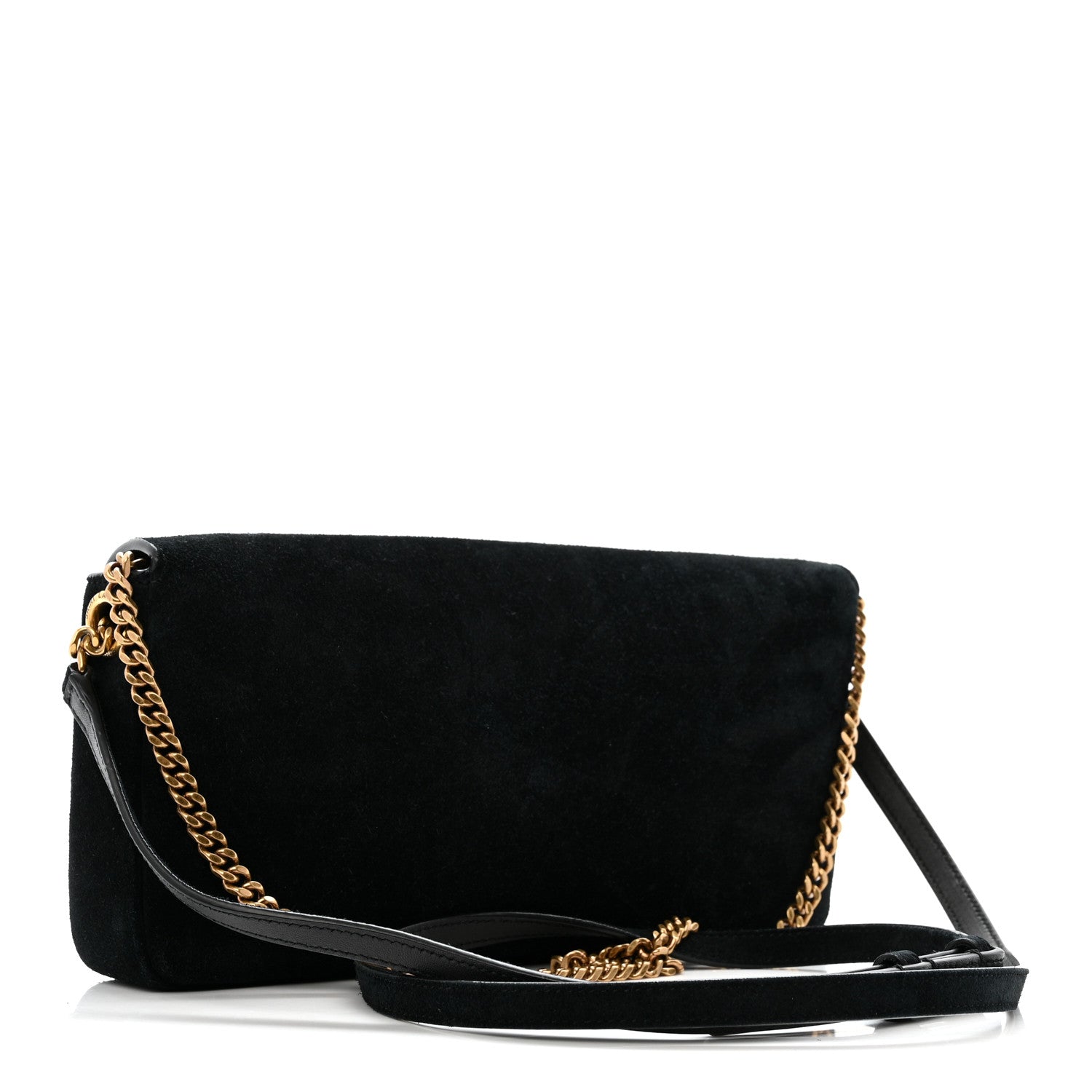 Saint Laurent Suede Monogram Tassel Kate 99 Baguette Bag Black 3 of 15