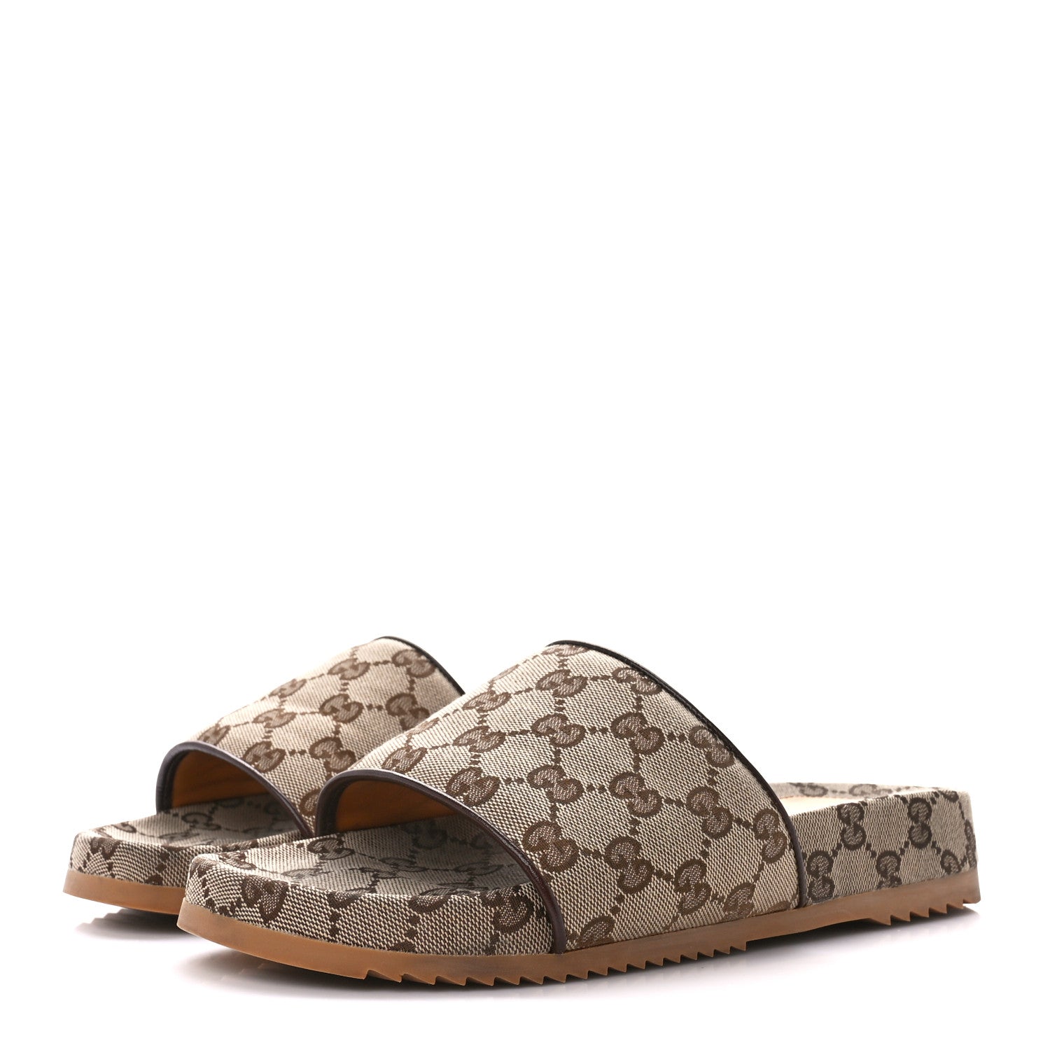 Gucci Canvas GG Monogram Mens Slide Sandals 6 Beige 3 of 10