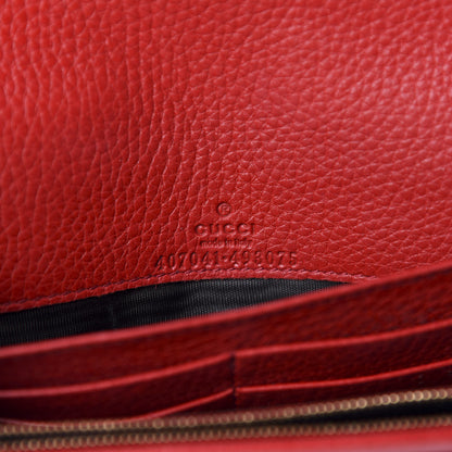 Gucci Pebbled Calfskin Soho Wallet on Chain Tabasco Red 9 of 11