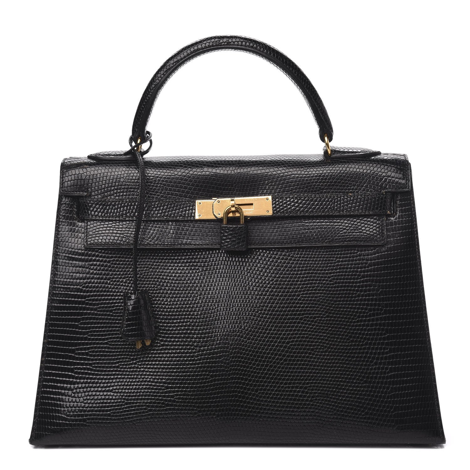 Hermes Lizard Kelly Sellier 32 Black 1 of 35