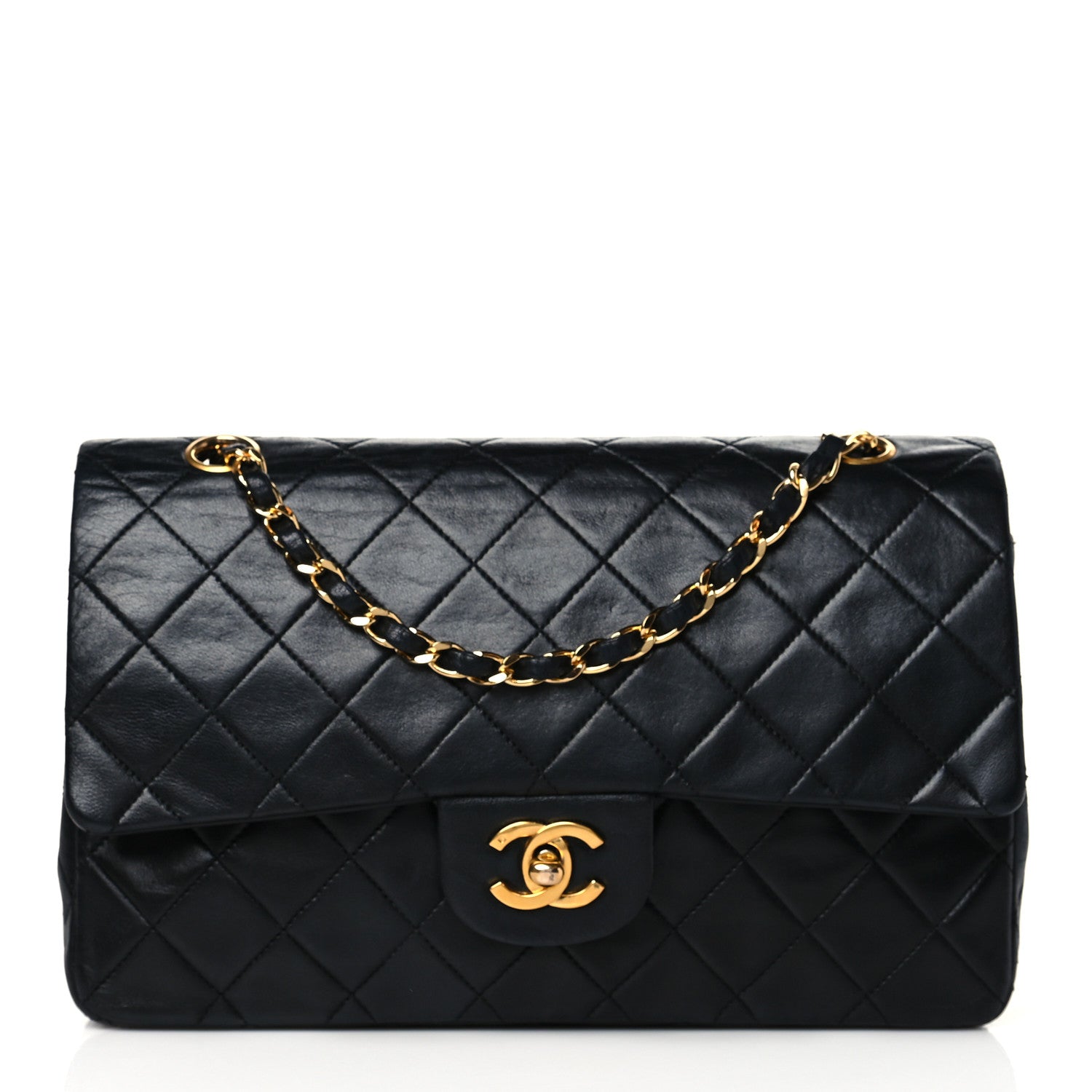 Chanel Lambskin Quilted Medium Double Flap Black 1 of 10