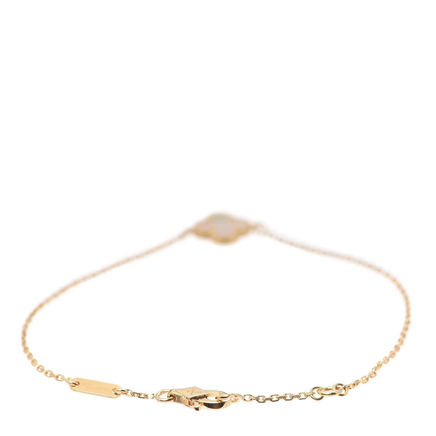Van Cleef & Arpels 18K Yellow Gold Mother of Pearl Sweet Alhambra Bracelet 3 of 8