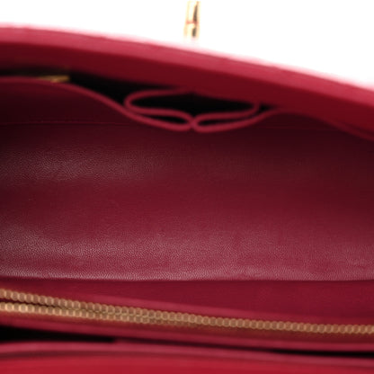 Chanel Caviar Quilted Small Coco Handle Flap Dark Pink 5 of 18