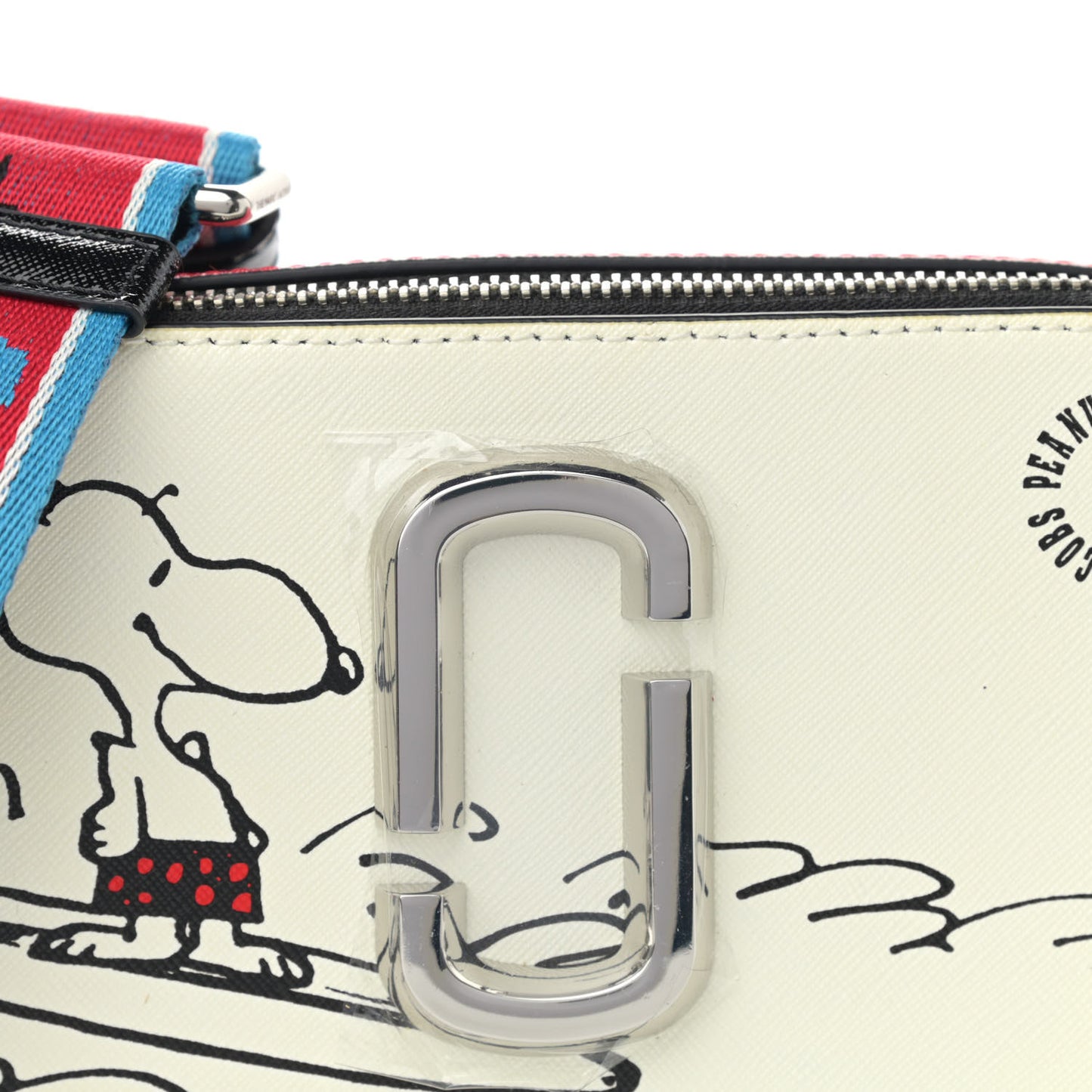 X Peanuts Saffiano Snoopy Snapshot Camera Bag White