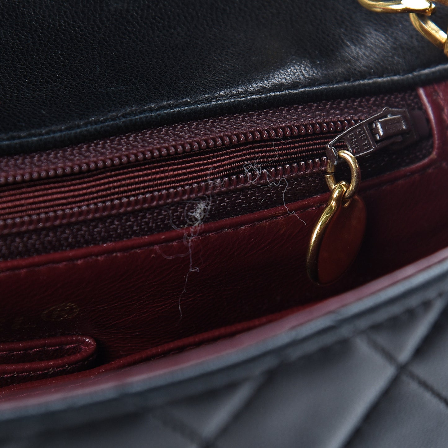 Lambskin Quilted Mini Square Flap Black