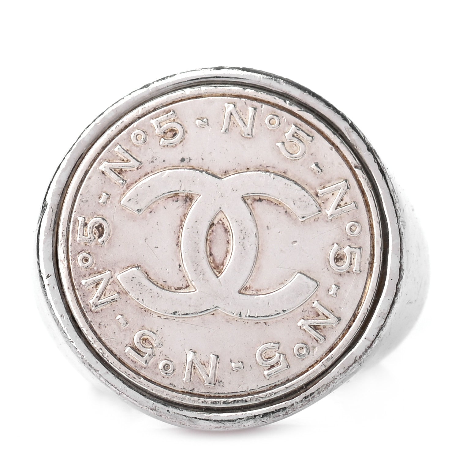 Chanel Metal N°5 CC Ring 7 Silver 1 of 4