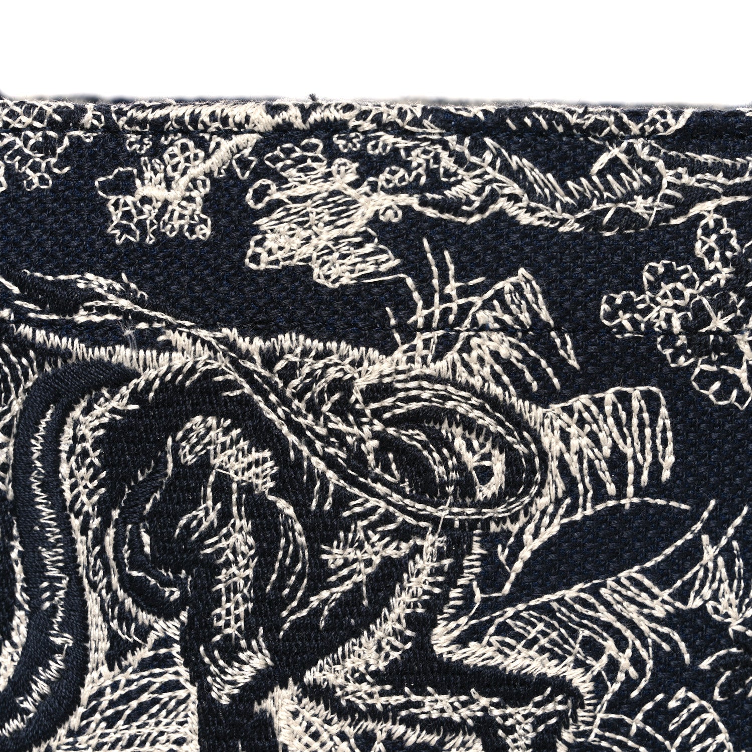 Christian Dior Canvas Embroidered Large Dioriviera Toile De Jouy Reverse Book Tote Blue 8 of 10