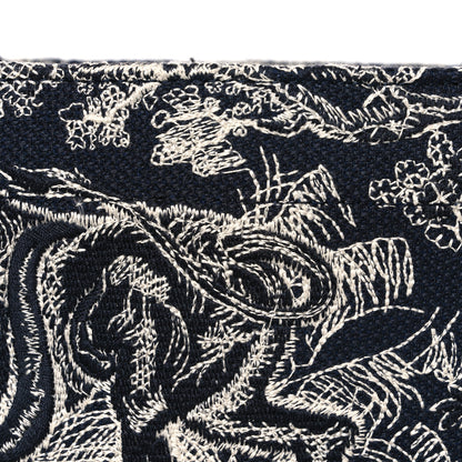 Christian Dior Canvas Embroidered Large Dioriviera Toile De Jouy Reverse Book Tote Blue 8 of 10