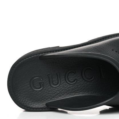 Gucci Rubber GG Monogram Perforated Elea Platform 55mm Lug Sole Sandals 39 Black 8 of 9