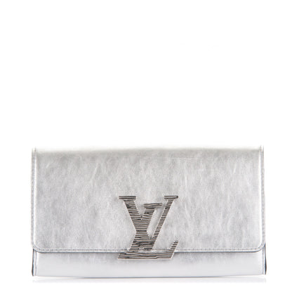 Louis Vuitton Metallic Calfskin Louise EW Lock Clutch Silver 1 of 7