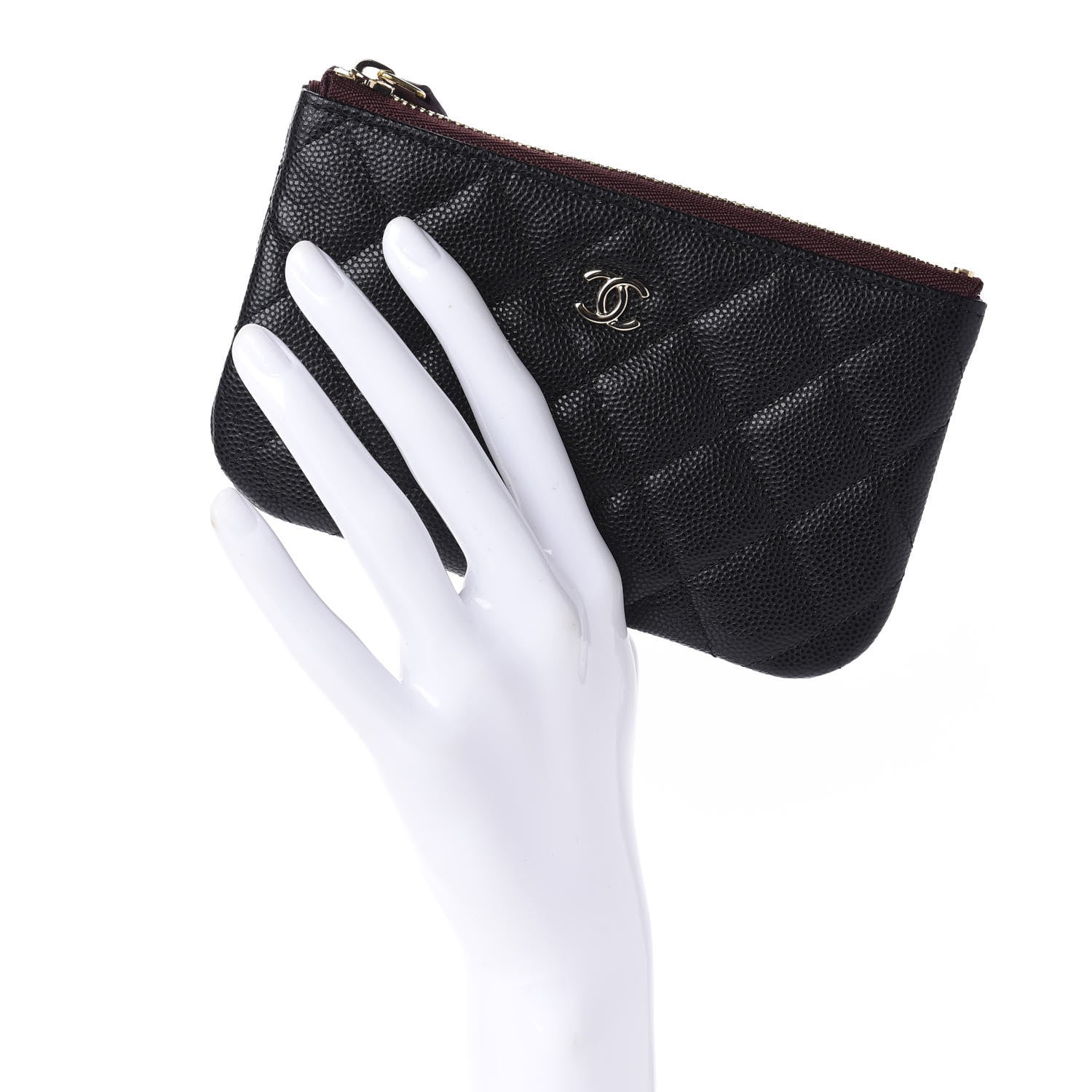 Chanel Caviar Quilted Small Cosmetic Case Black 2 of 10