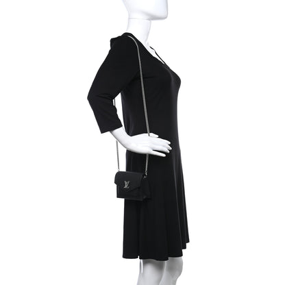 Louis Vuitton Soft Calfskin Mini My Lockme Chain Pochette Black 2 of 8