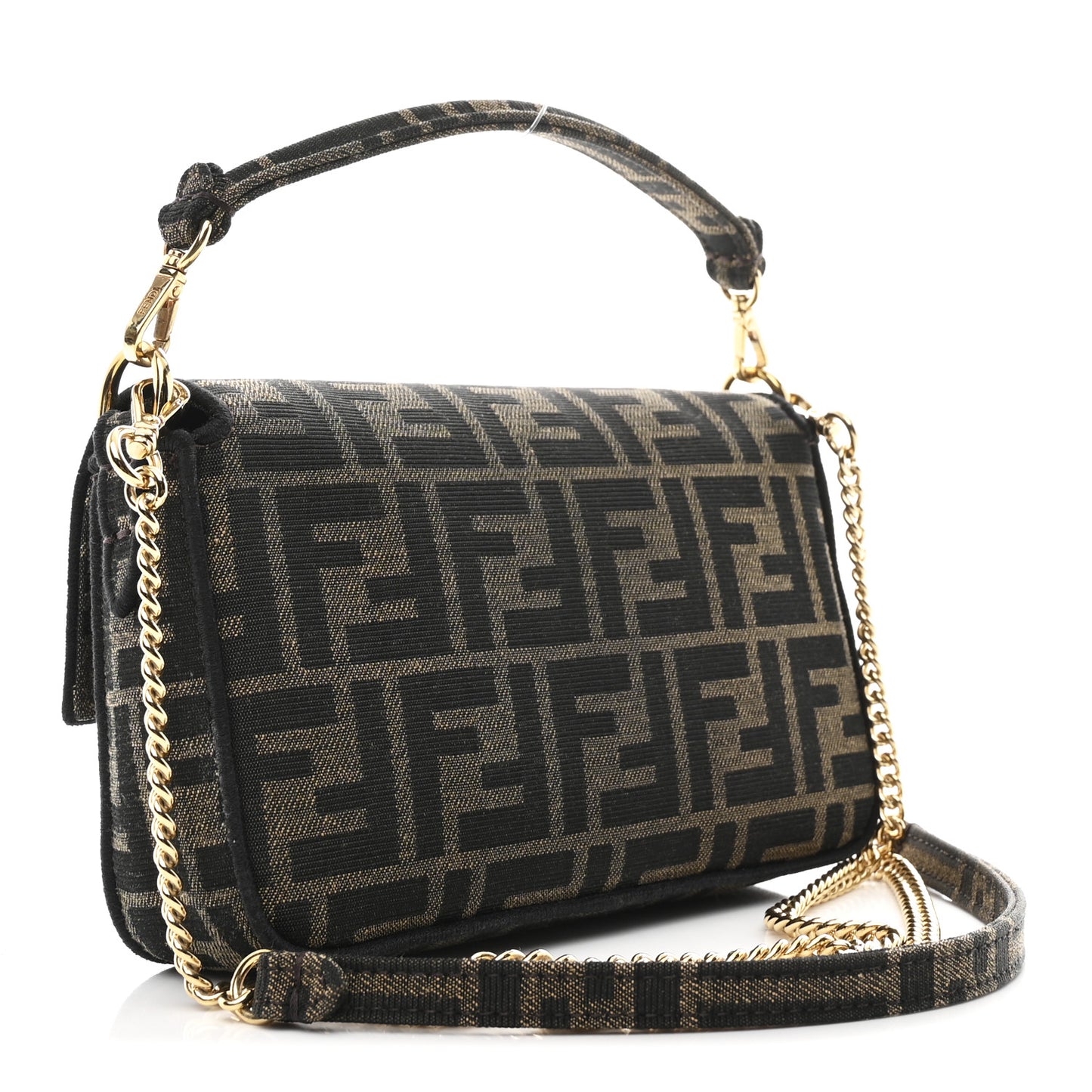 Fabric Jacquard FF 1974 Mini Baguette Tobacco Moro Black
