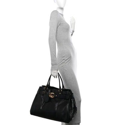 Gucci Snakeskin Large GG Running Tote Black 2 of 18