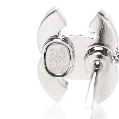 Chanel Crystal Pearl CC Drop Earrings Silver 4 of 4