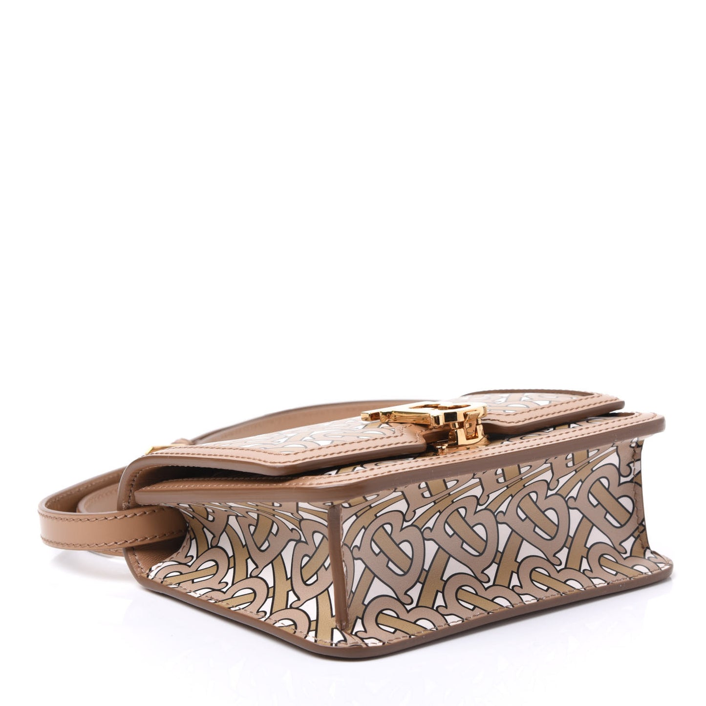 Calfskin Monogram Mini TB Bag Beige
