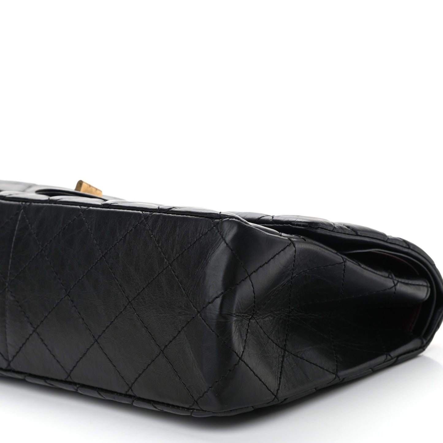 Aged Calfskin Quilted 2.55 Reissue 227 Flap Black