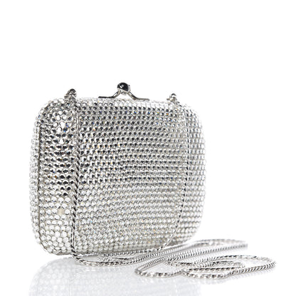 Judith Leiber Swarovski Crystal Minaudiere Clutch Silver 3 of 7