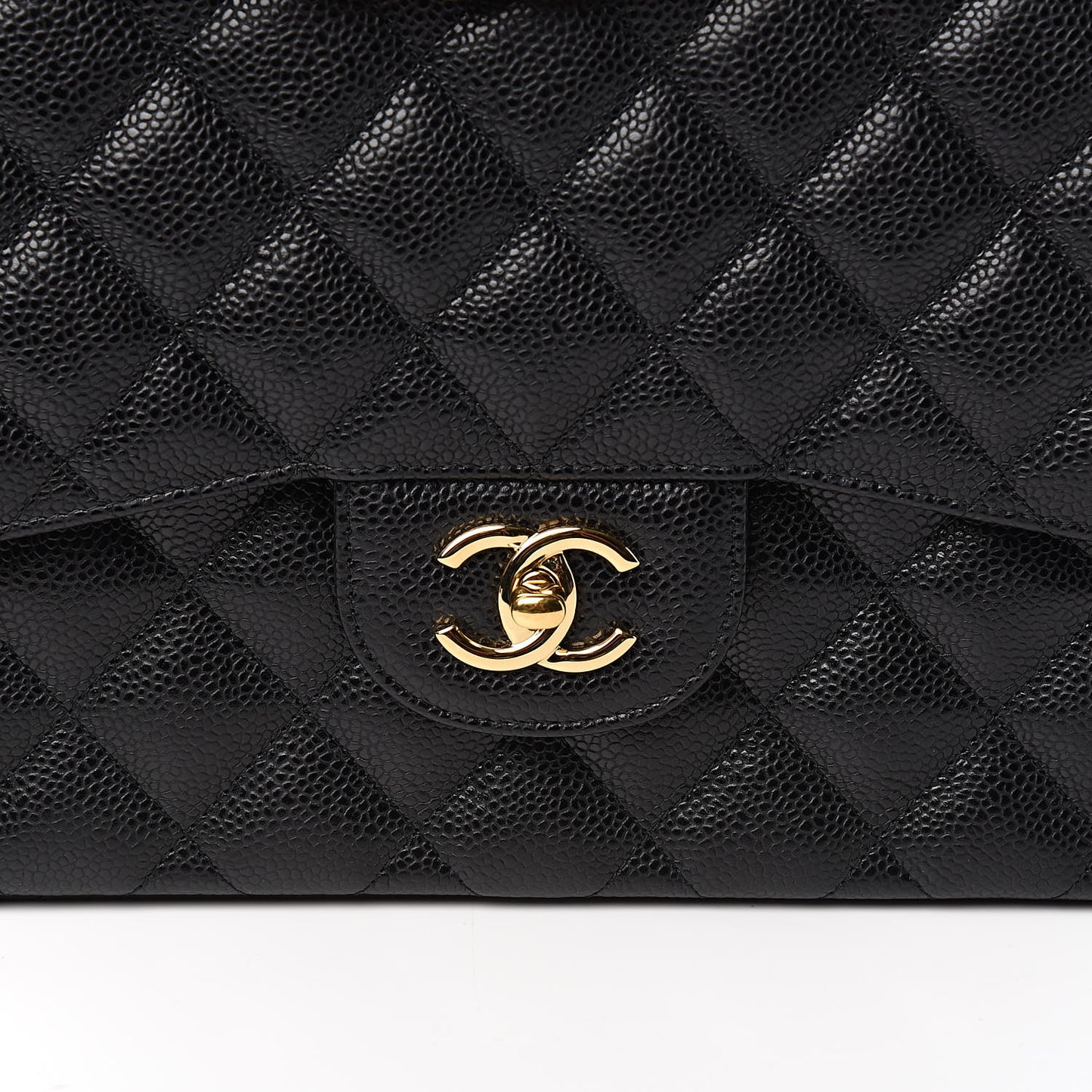 Caviar Quilted Jumbo Double Flap Black