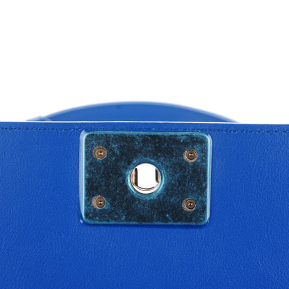 Chanel Calfskin Chevron Quilted New Medium Boy Flap Bright Blue 5 of 8