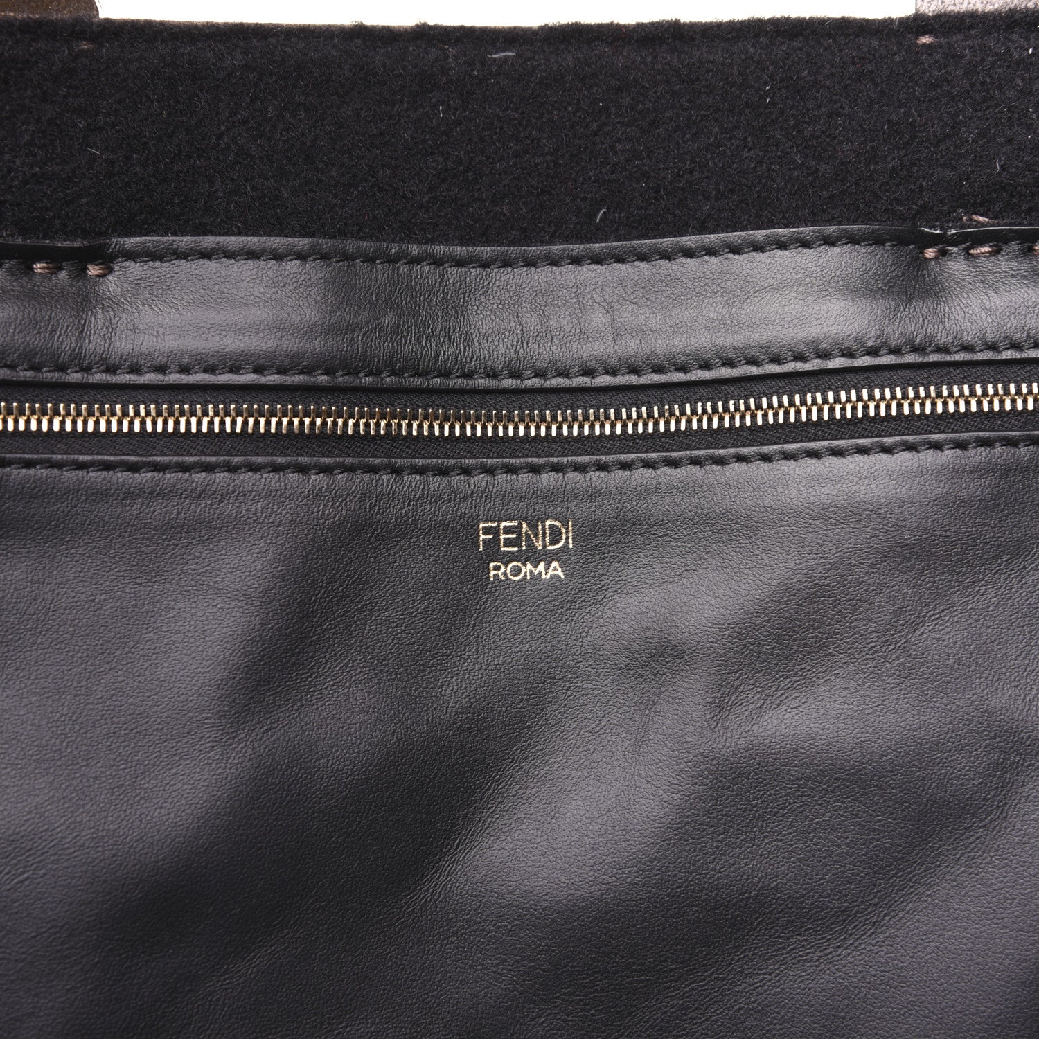 Fendi X FILA Glazed Fabric FF 1974 Mania Large Shopping Tote Bag Mogano Panna White 8 of 18