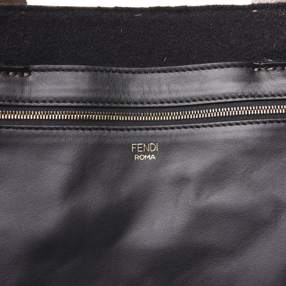 Fendi X FILA Glazed Fabric FF 1974 Mania Large Shopping Tote Bag Mogano Panna White 8 of 18