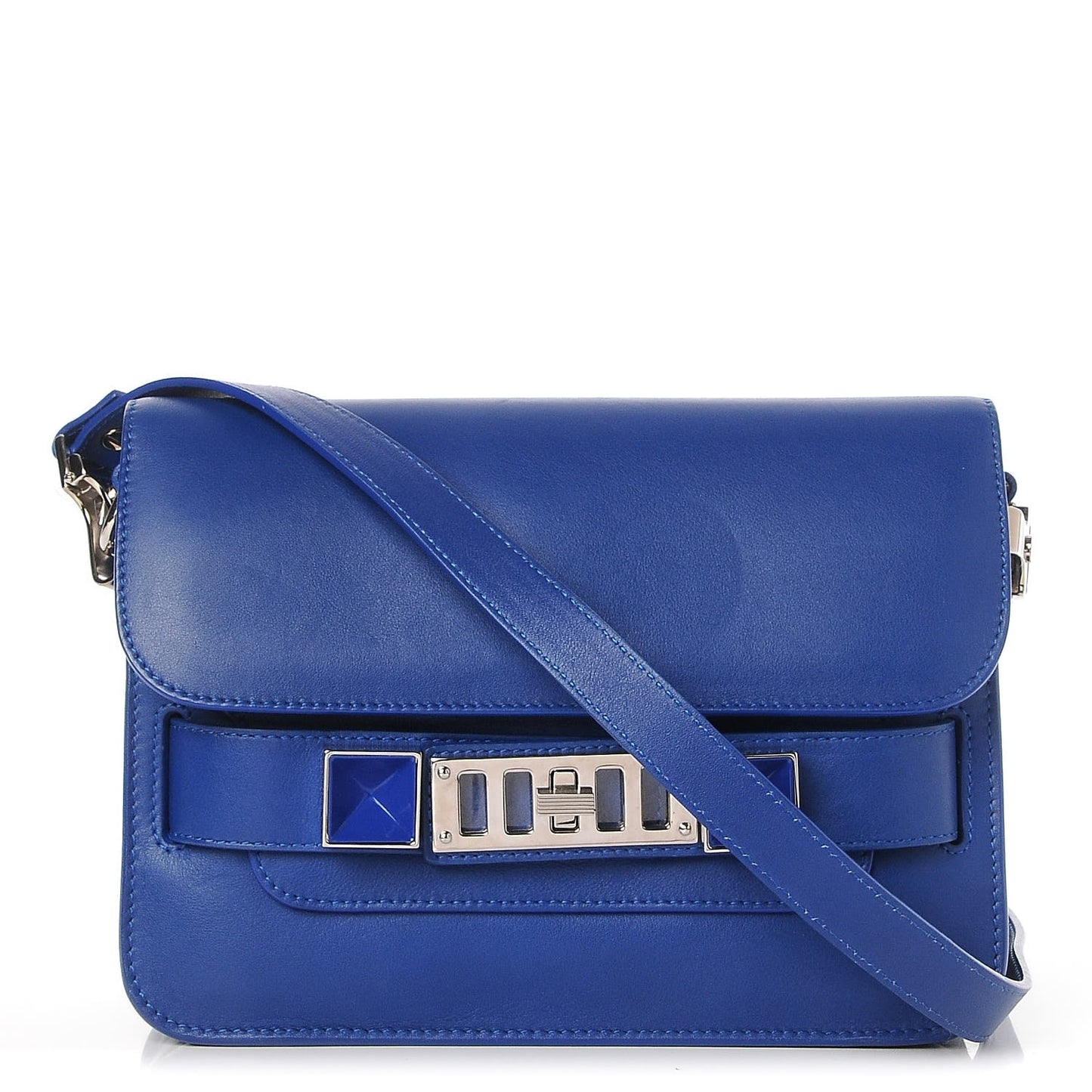 Smooth Calfskin Mini PS11 Classic Shoulder Bag Royal Blue