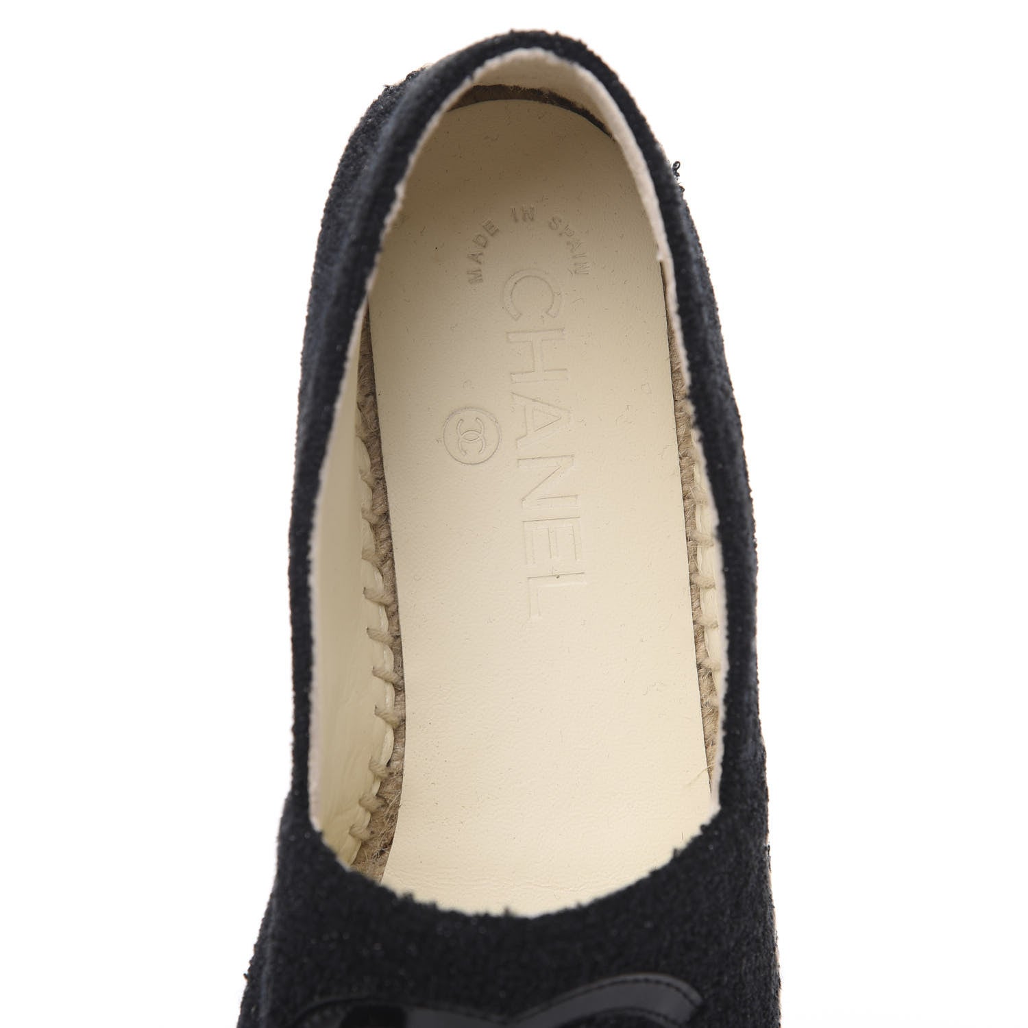 Chanel Fabric Patent Calfskin CC Espadrilles 36 Black 5 of 10