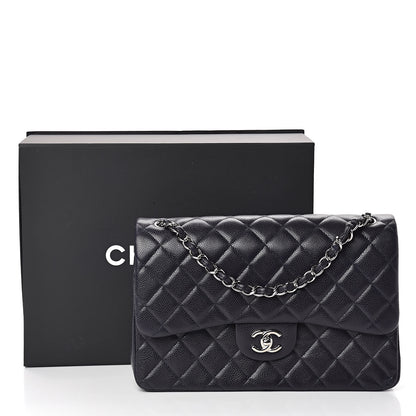 Chanel Caviar Quilted Jumbo Double Flap Navy Blue 10 of 10