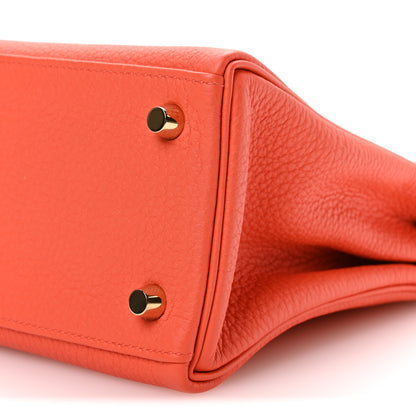 Hermes Togo Kelly Retourne 25 Orange Poppy 10 of 11