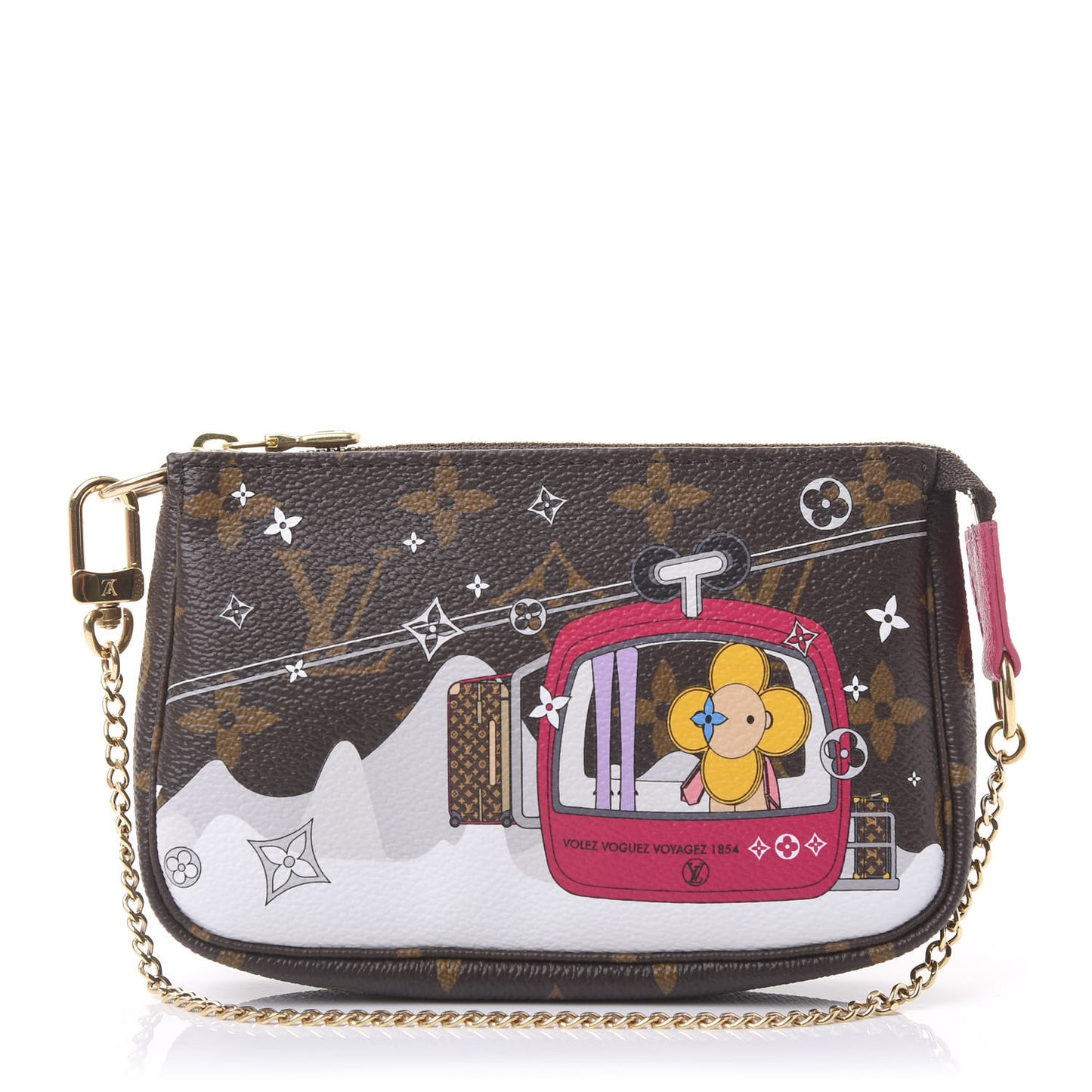 Monogram 2019 Christmas Animation Mini Courchevel Pochette Accessories Fuchsia