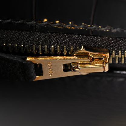 Hermes Shiny Niloticus Crocodile Kelly Sellier 28 Macassar 21 of 38