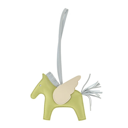 Hermes Milo Lambskin Grigri Rodeo Pegase Horse Bag Charm MM Jaune Bourgeon Bleu Brume Nata 1 of 4
