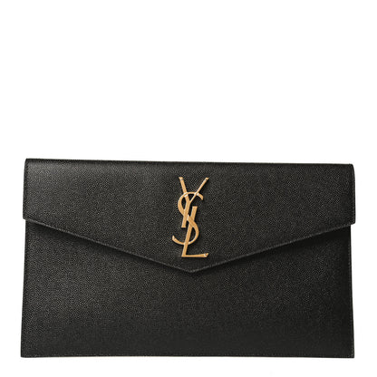 Saint Laurent Grain De Poudre Uptown Pouch Black 1 of 7