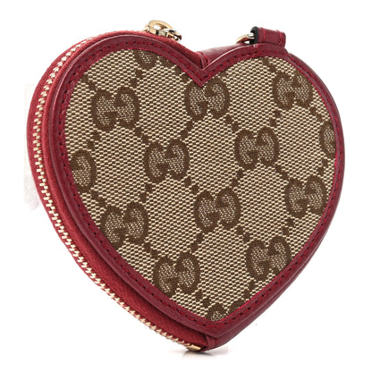 Gucci Monogram Heart Coin Purse Red 3 of 8
