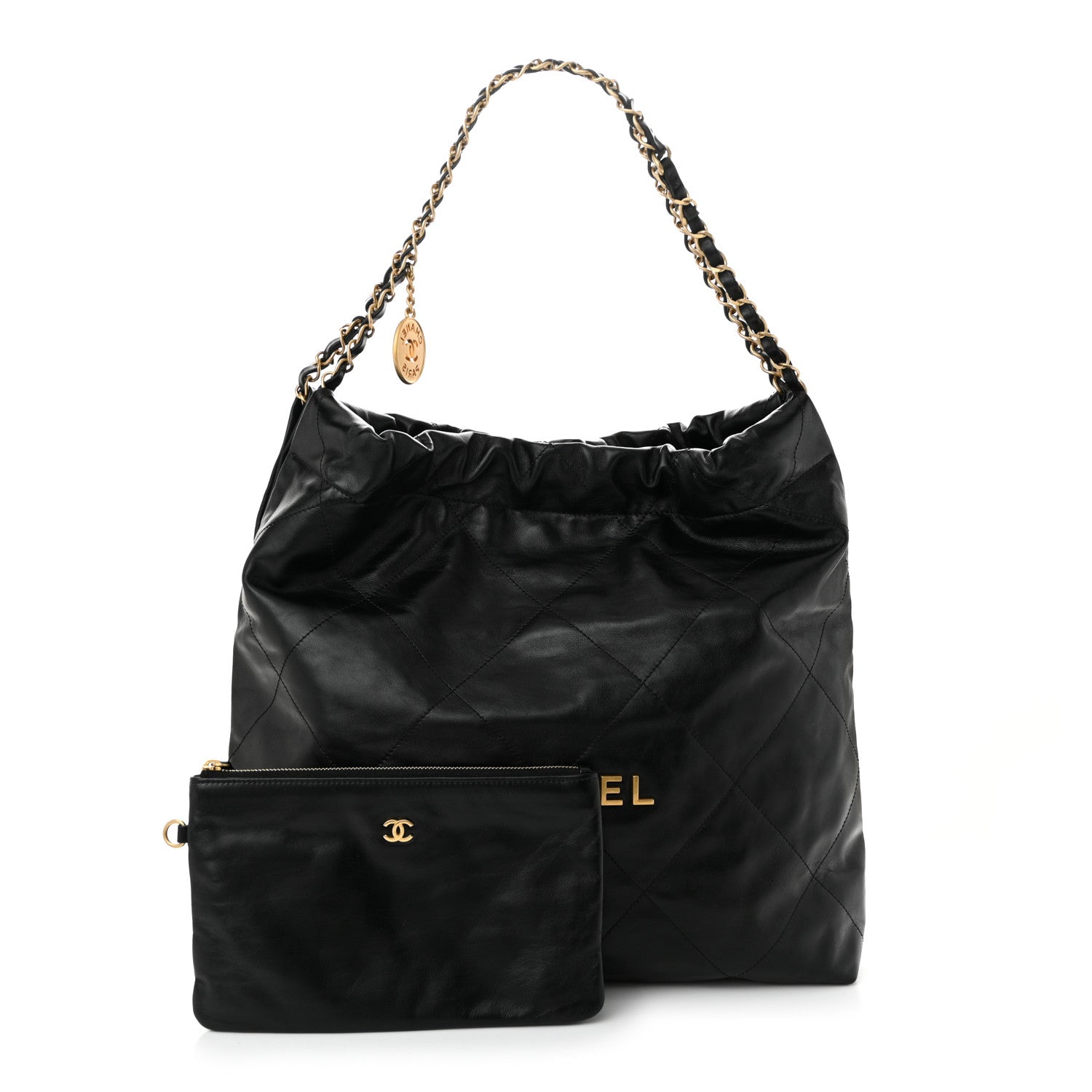 Chanel Shiny Calfskin Quilted Chanel 22 Black 3 of 11