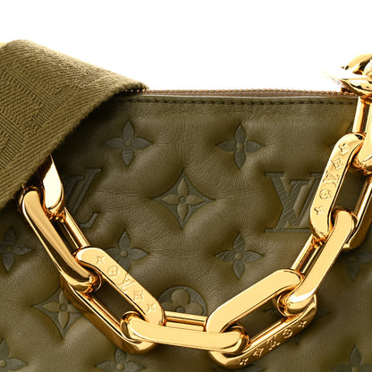 Louis Vuitton Lambskin Embossed Monogram Coussin MM Khaki 9 of 11