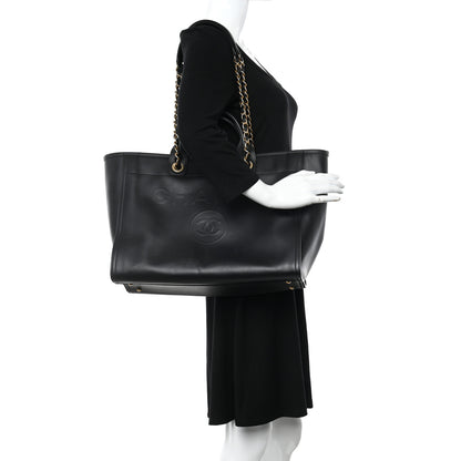 Chanel Calfskin Medium Deauville Tote Black 2 of 10