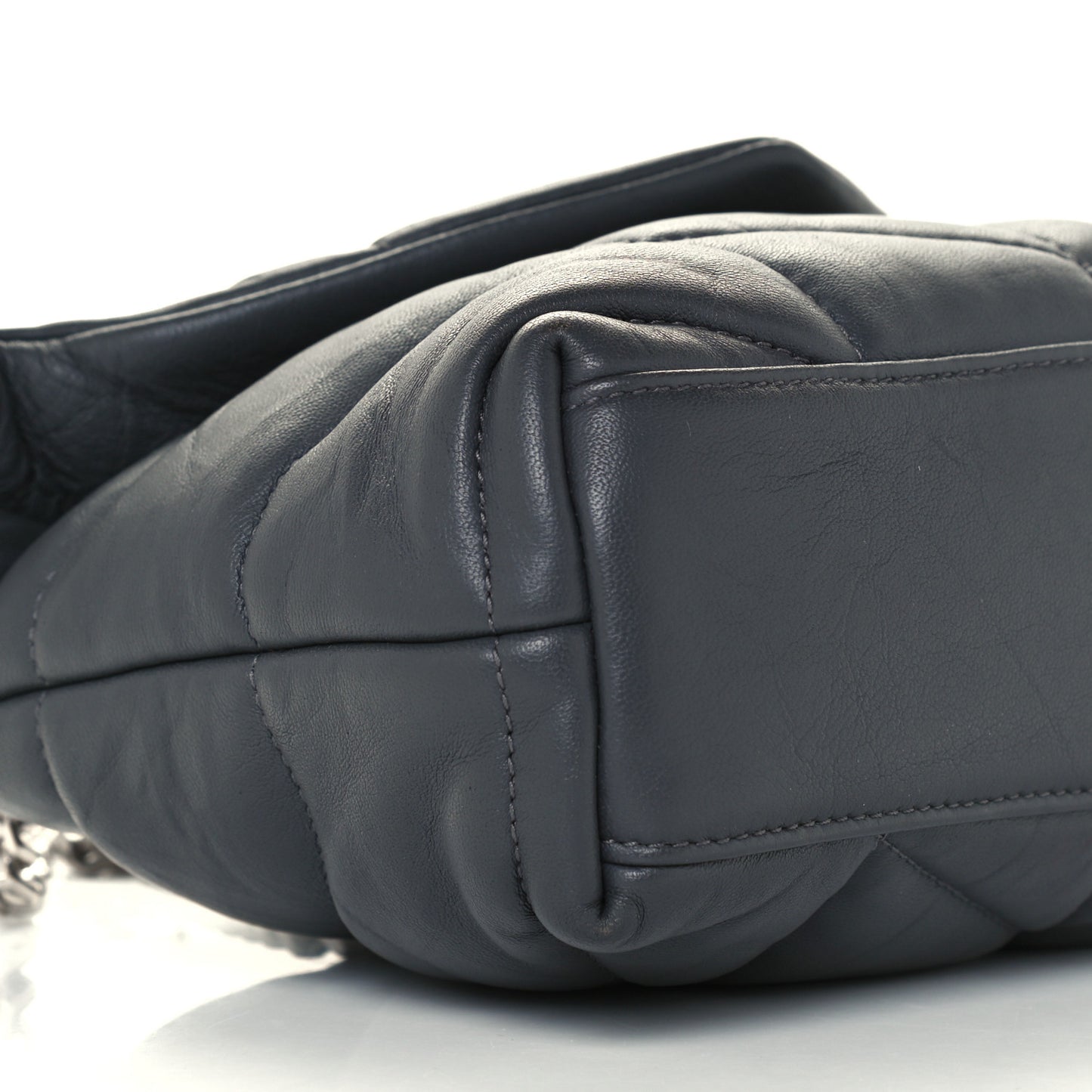 Lambskin Quilted Toy Loulou Puffer Monogram Chain Satchel Storm
