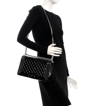 Chanel Patent Calfskin Quilted New Medium Plexiglass Boy Flap Black 2 of 8