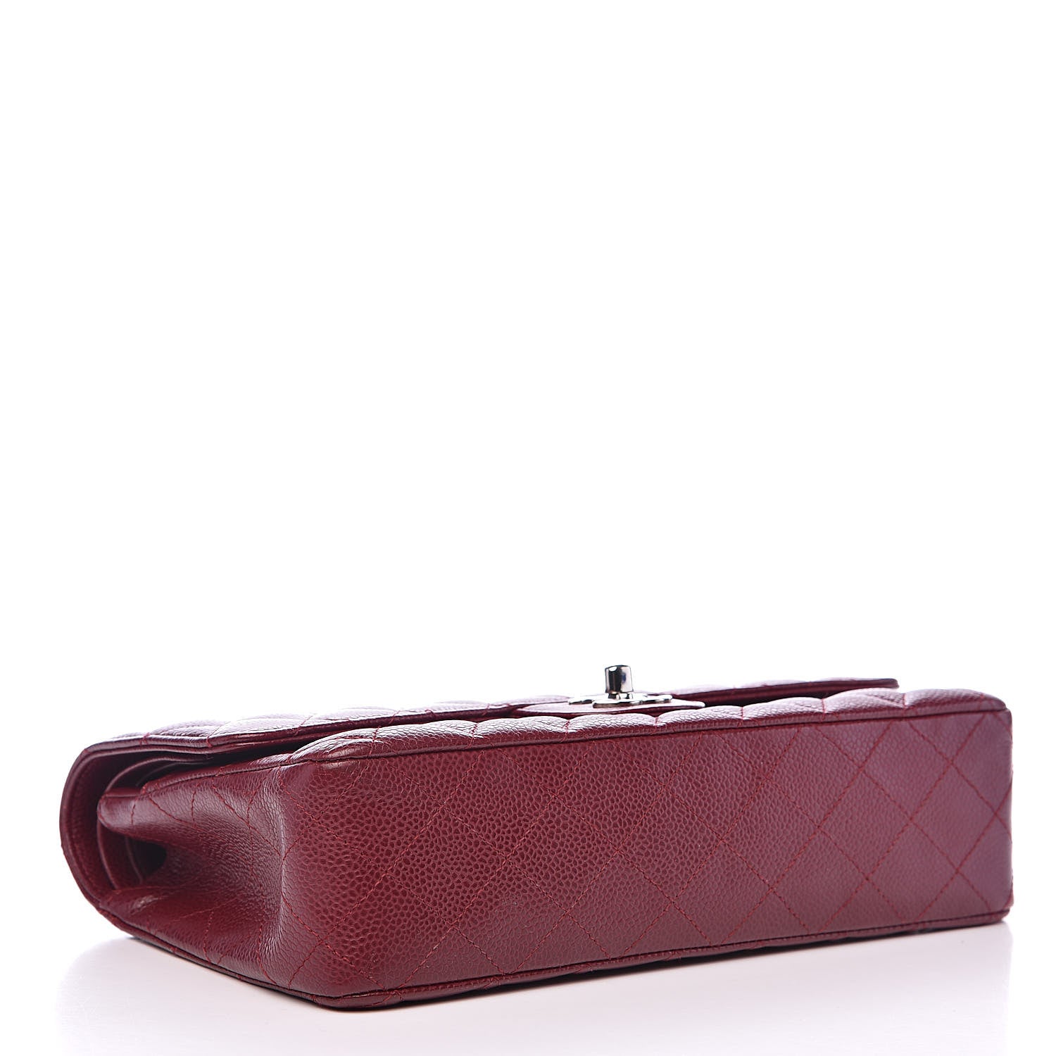 Chanel Caviar Quilted Medium Double Flap Dark Red 4 of 16
