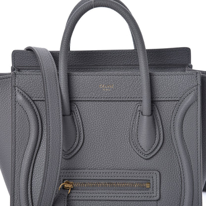 Celine Baby Drummed Calfskin Nano Luggage Kohl 8 of 10