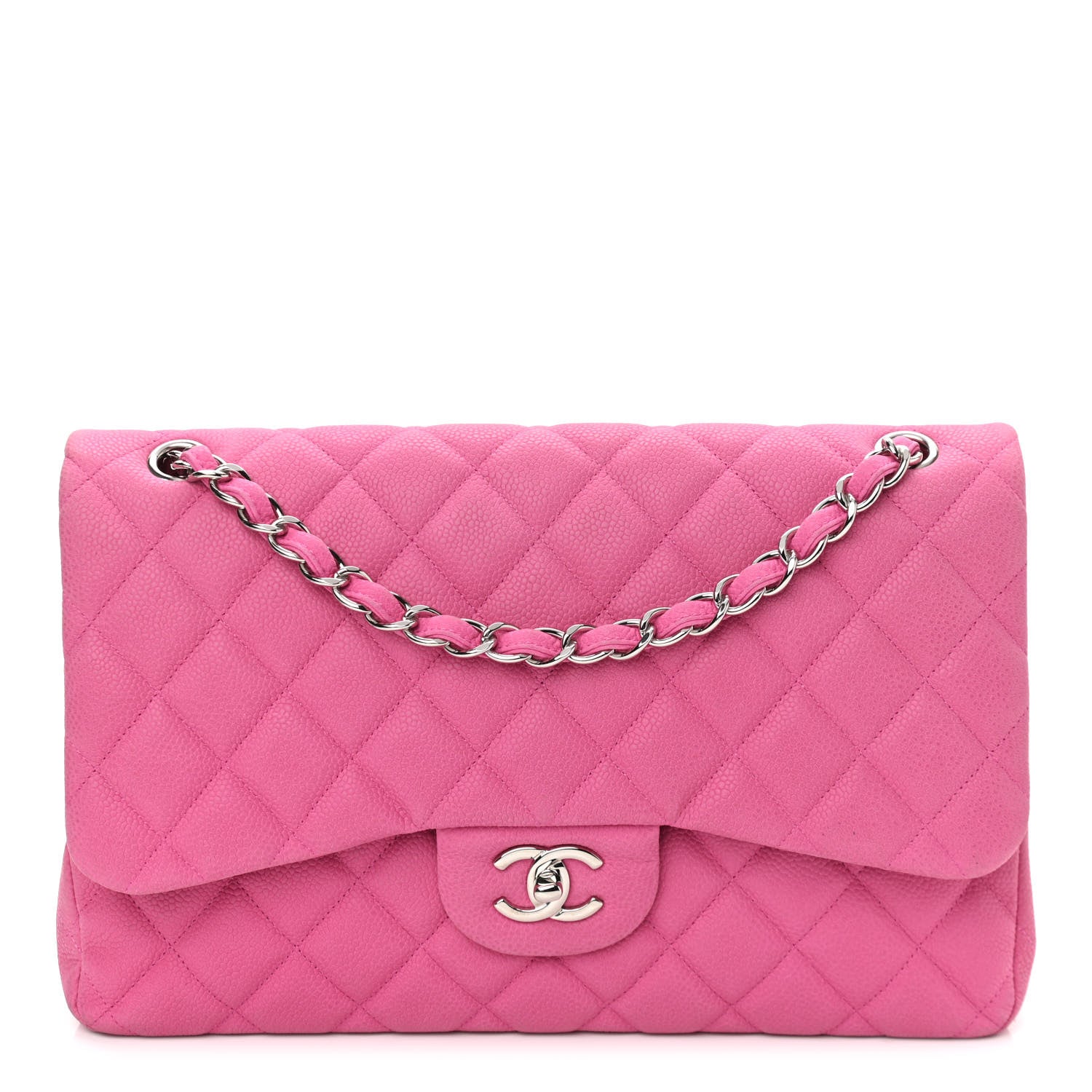 Chanel Iridescent Caviar Quilted Jumbo Double Flap Pink 1 of 9