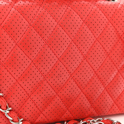 Chanel Lambskin Perforated East West Flap Red 11 of 11