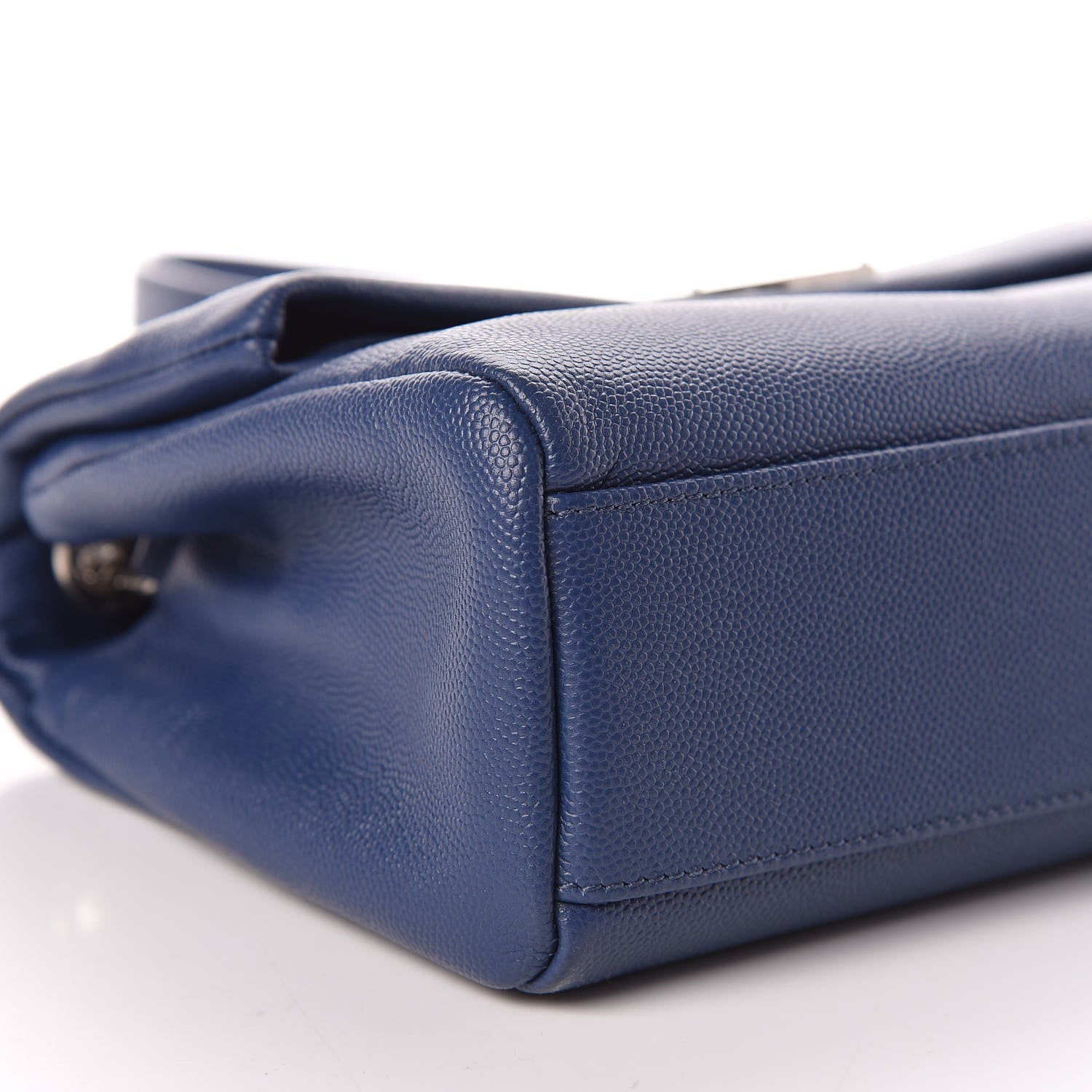 Saint Laurent Grain De Poudre Small West Hollywood Monogram Fold-Over Bag Denim 9 of 10