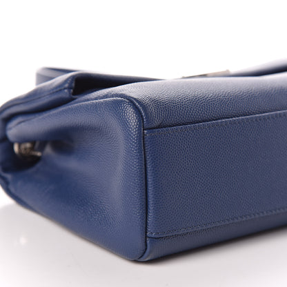 Saint Laurent Grain De Poudre Small West Hollywood Monogram Fold-Over Bag Denim 9 of 10