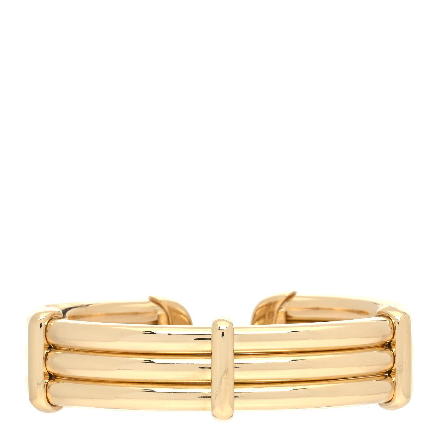 Tiffany 18K Yellow Tubular 3-Row Cuff Bracelet 1 of 5